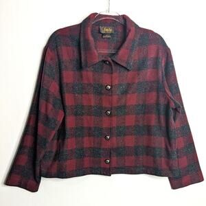 Vintage David Paul New York Cropped Buffalo Plaid Blazer Chonco Button Size L